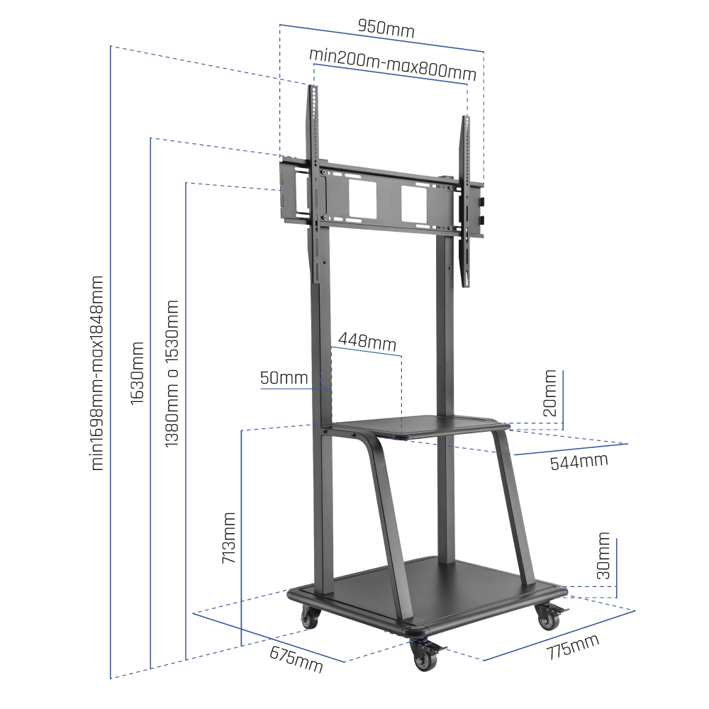 iggual GOLIAT Soporte TV con ruedas 37-100 150kg - Imagen 2