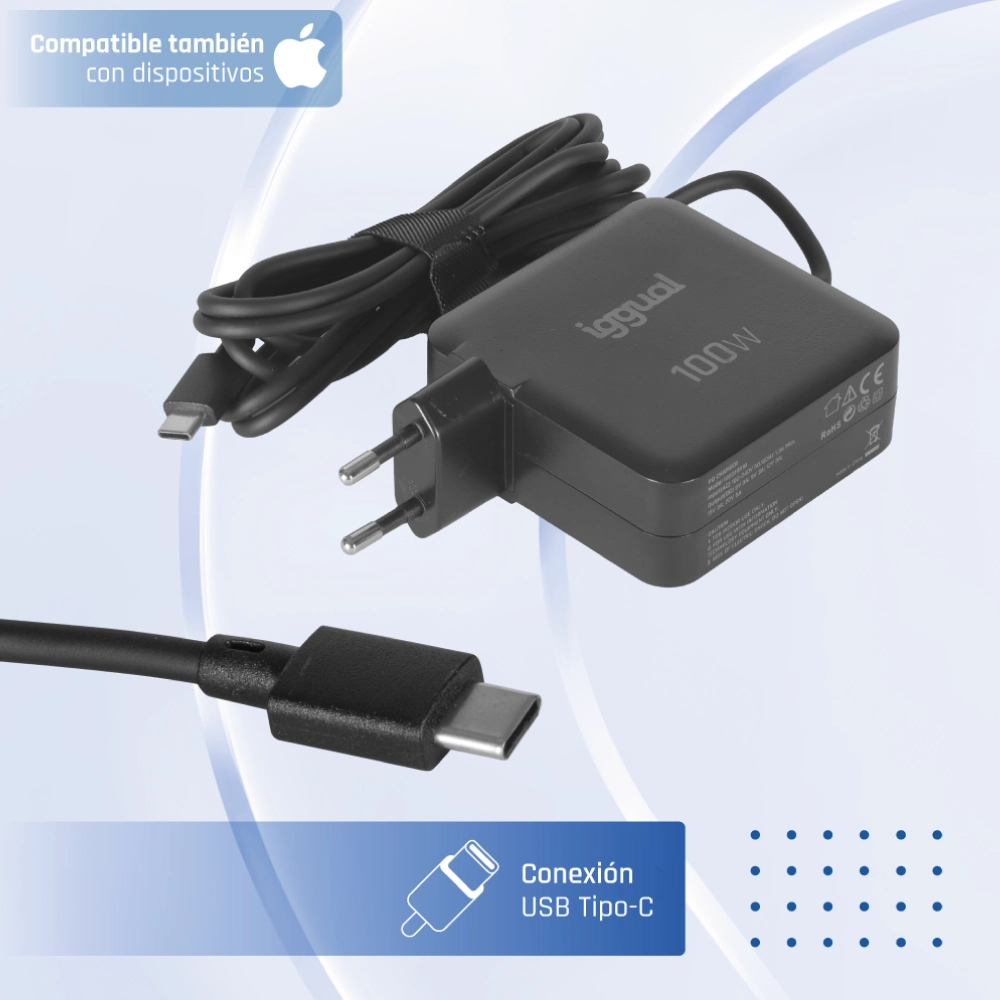 iggual Cargador portátil y móvil tipo C PD 100W - Imagen 3