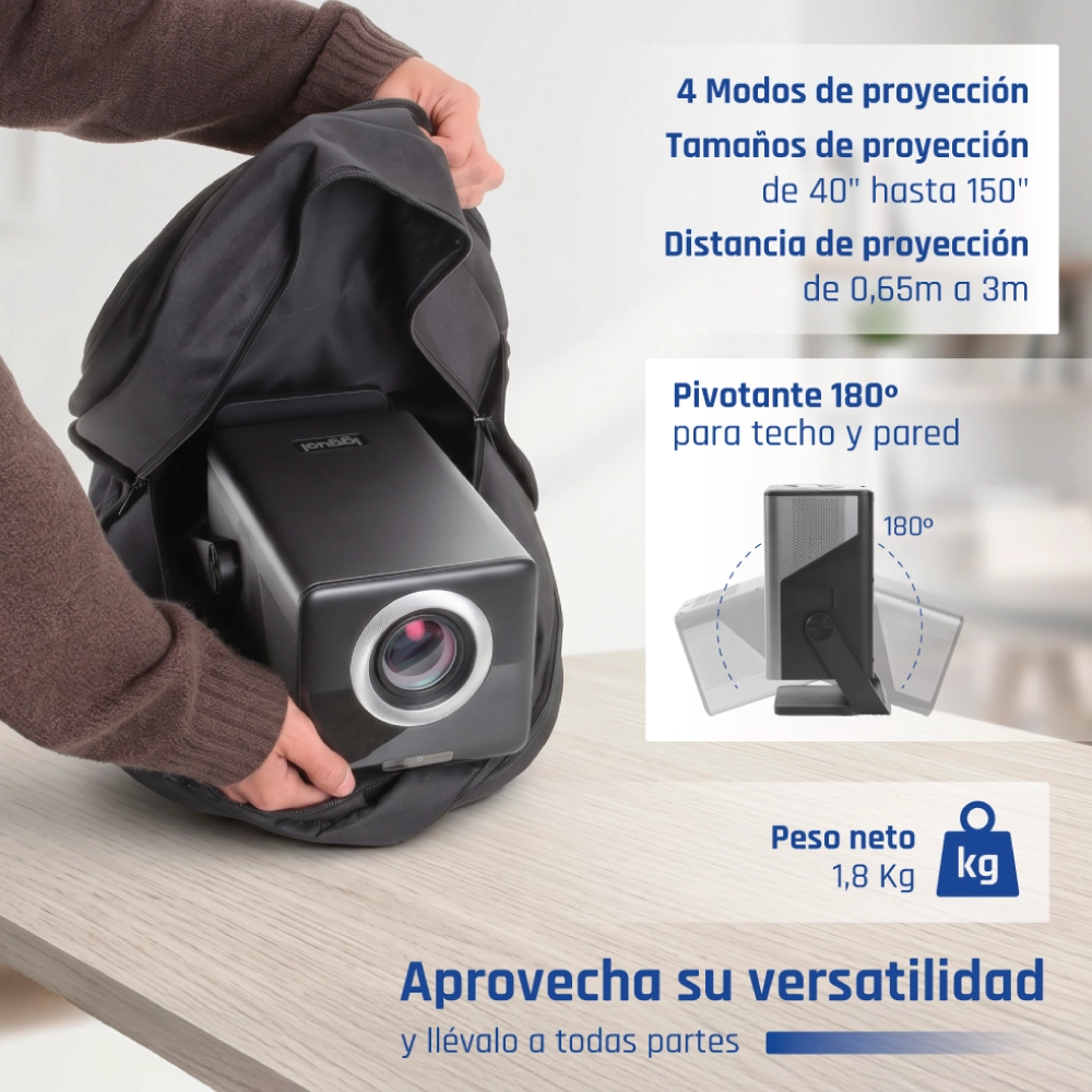 iggual Proyector MP1080p Pro 800ANSI Android - Imagen 4