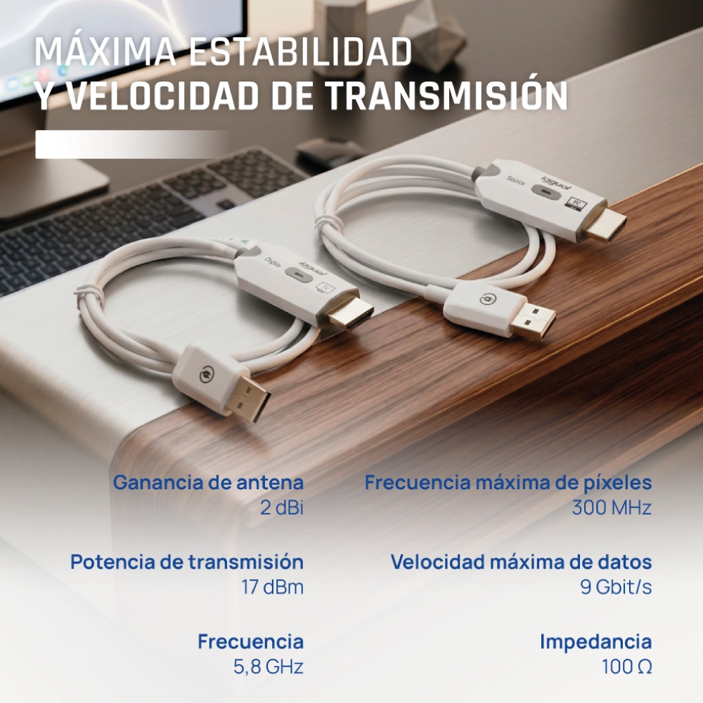 IGGUAL TRANSMISOR Y RECEPTOR HDMI FHD INALAMBRICO - Imagen 4
