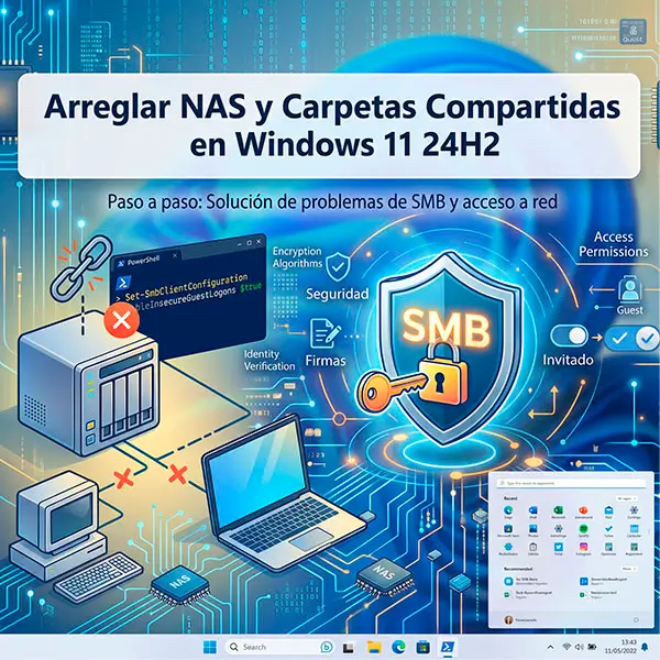 NAS no conecta en Windows 11 24H2: Solución paso a paso